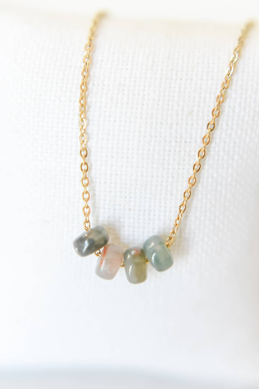 Ella jane acrylic bead charm necklace | 14k | cadet blue