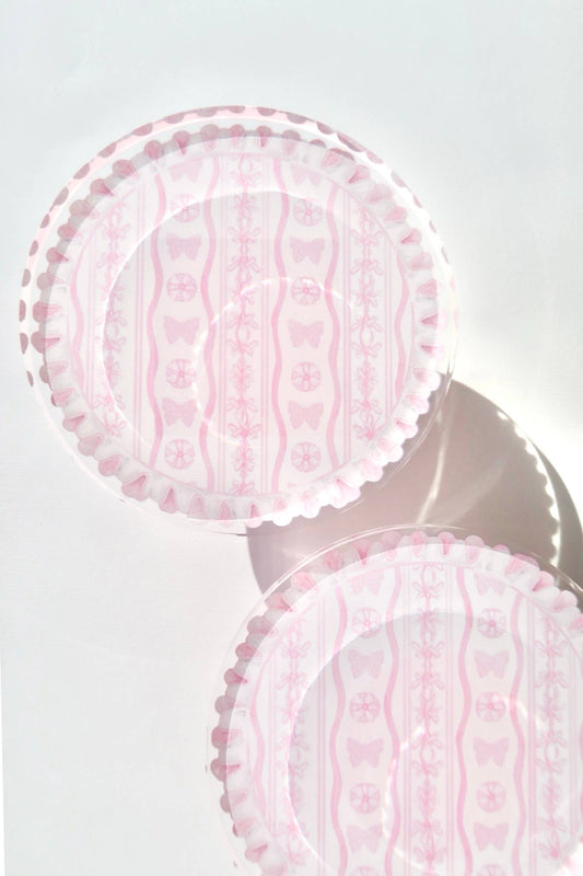 Acrylic Pink & White Coaster