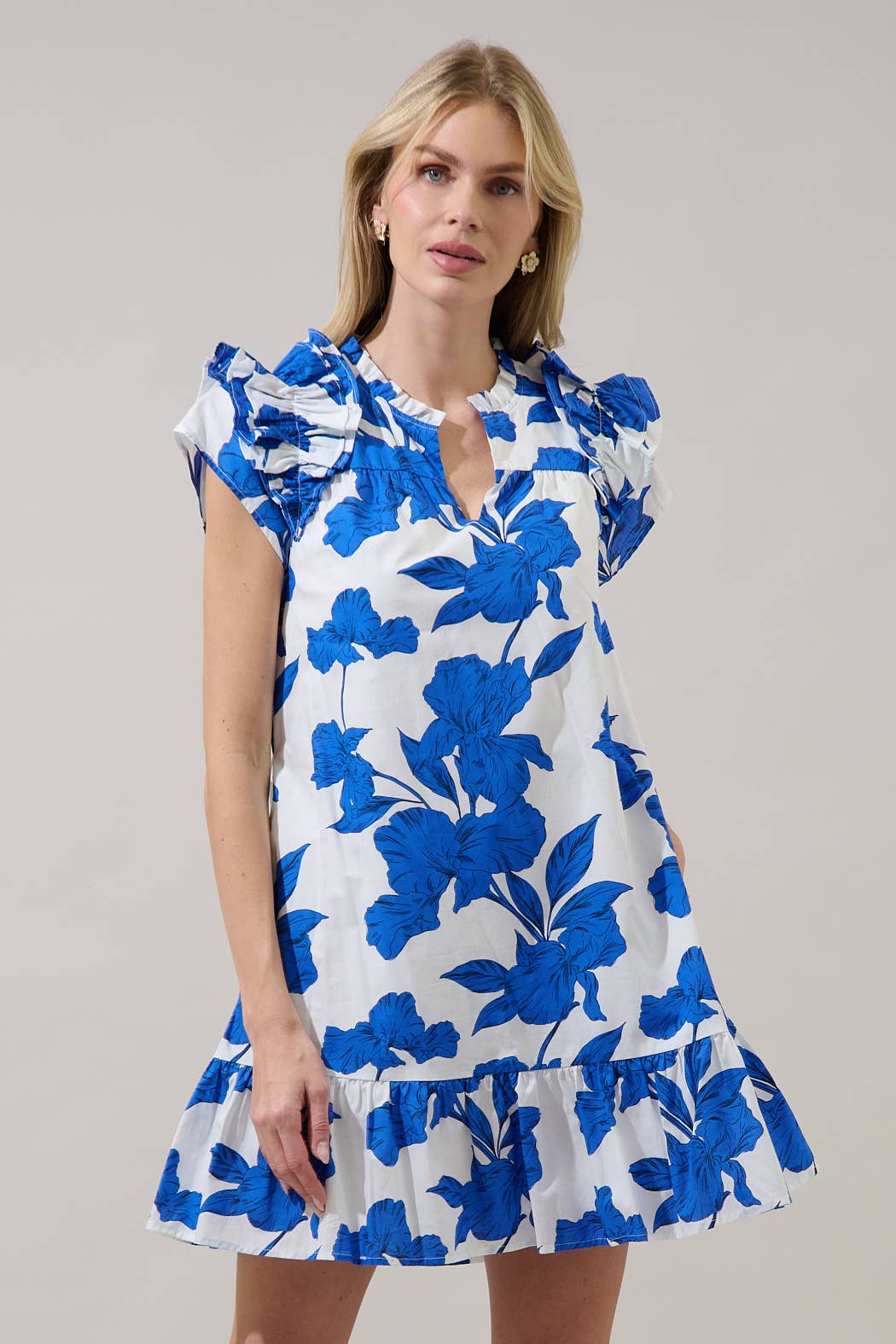 Gemmi Floral Ivona Ruffle Mini Dress