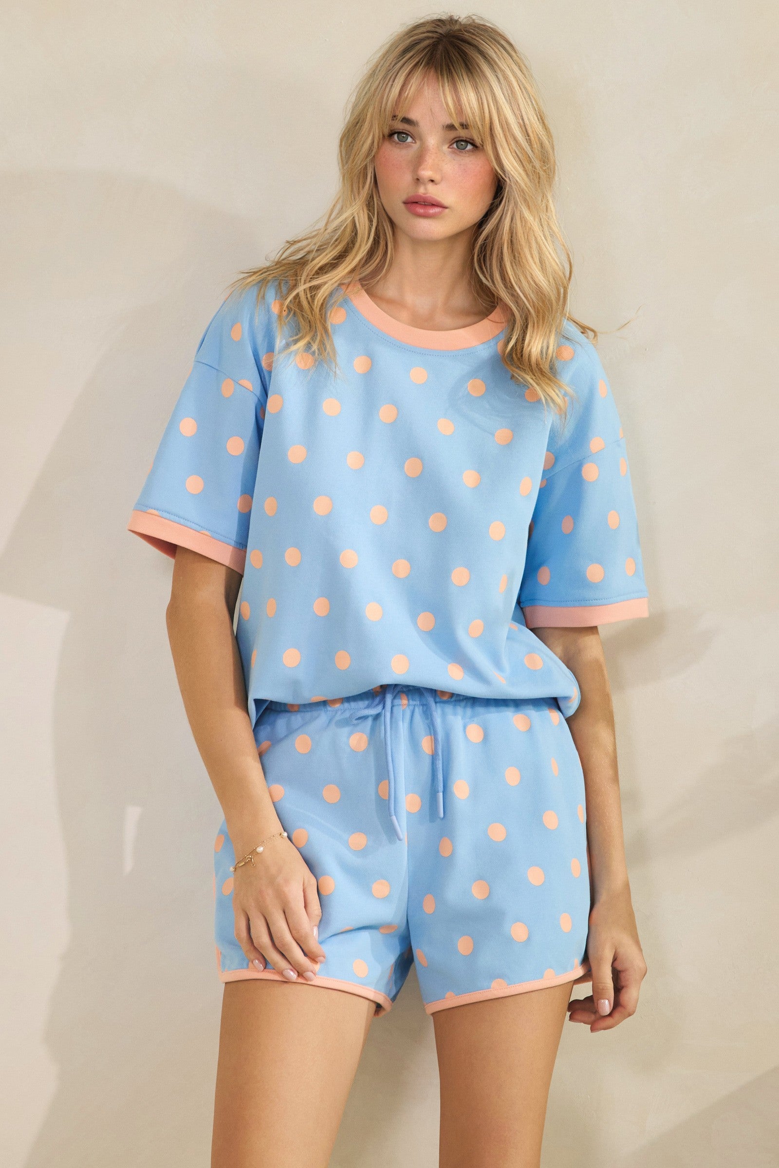Classic Polka Dot Relaxed Lounge Top
