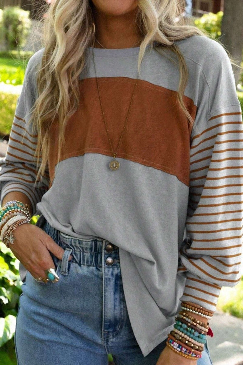 Color Block LS Top