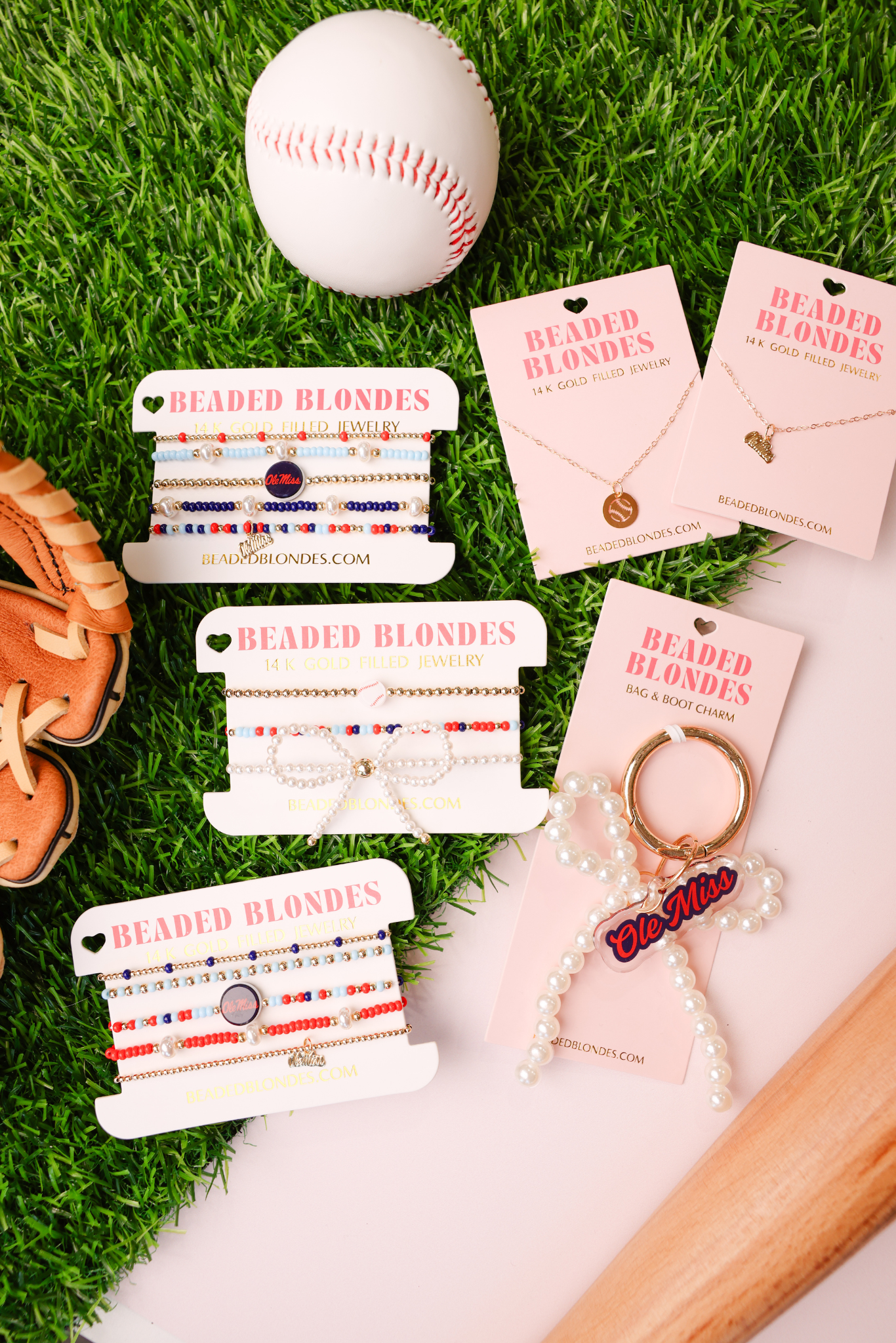 Ole Miss Logo Charm Bracelet on Color