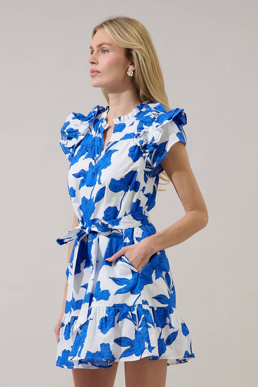 Gemmi Floral Ivona Ruffle Mini Dress