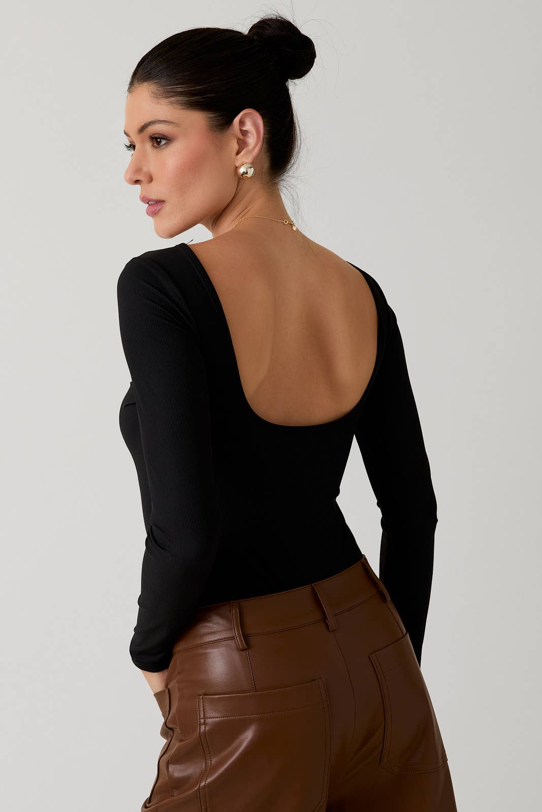 BOAT NECK OPEN BACK BODYSUIT
