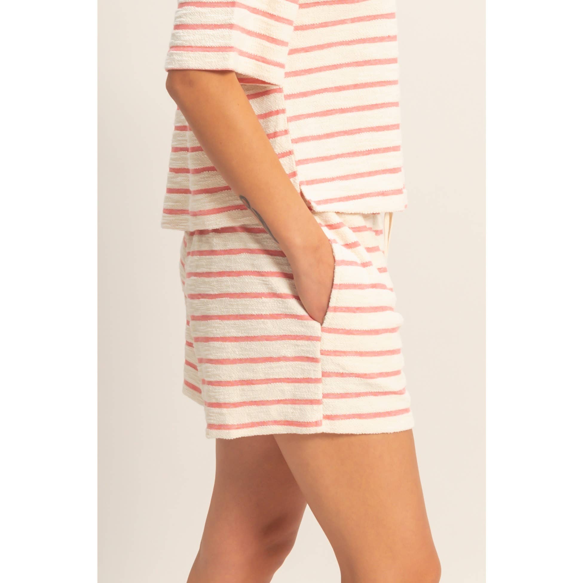 Striped Drawstring Waist Shorts