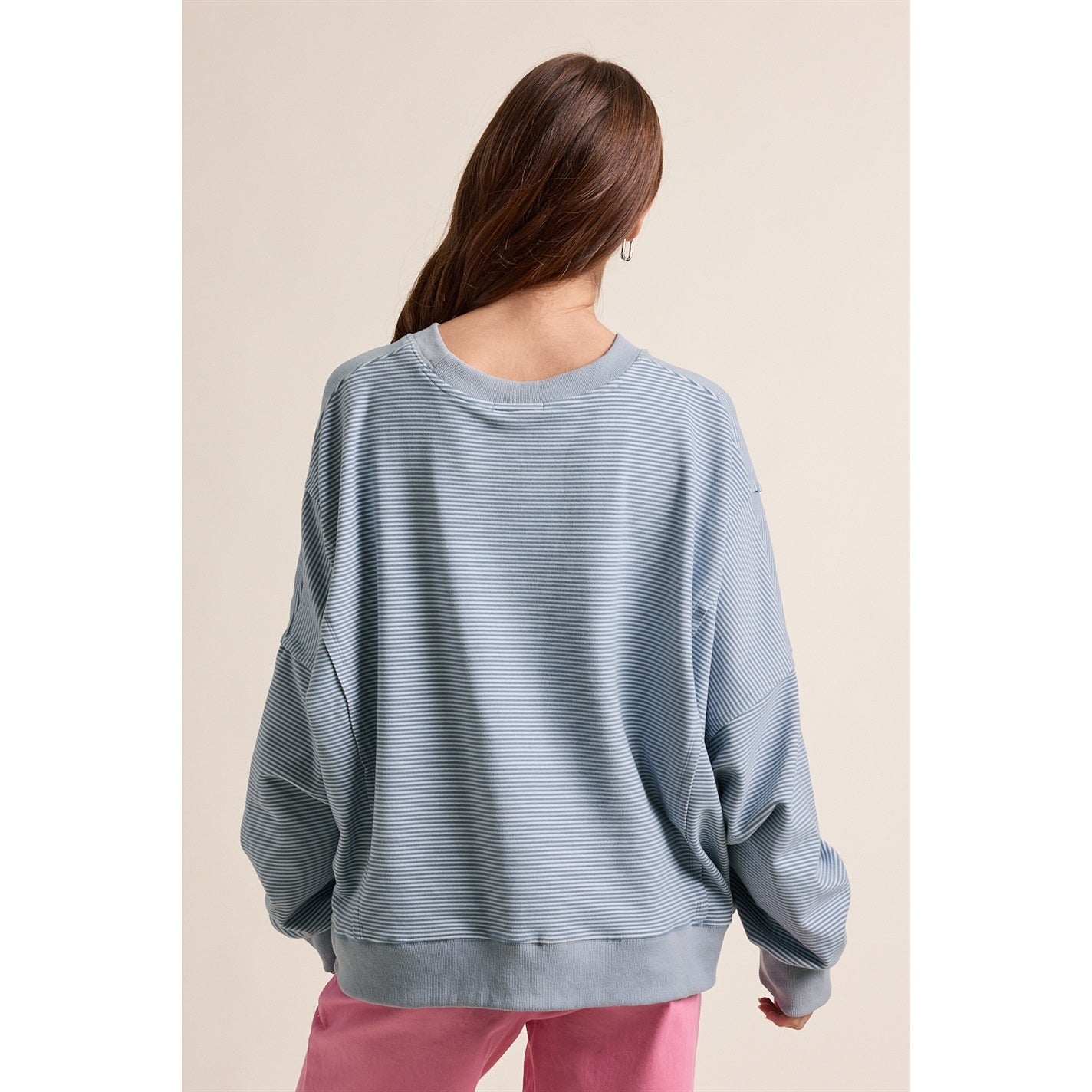 Striped Drop Shoulder Sweatshirt