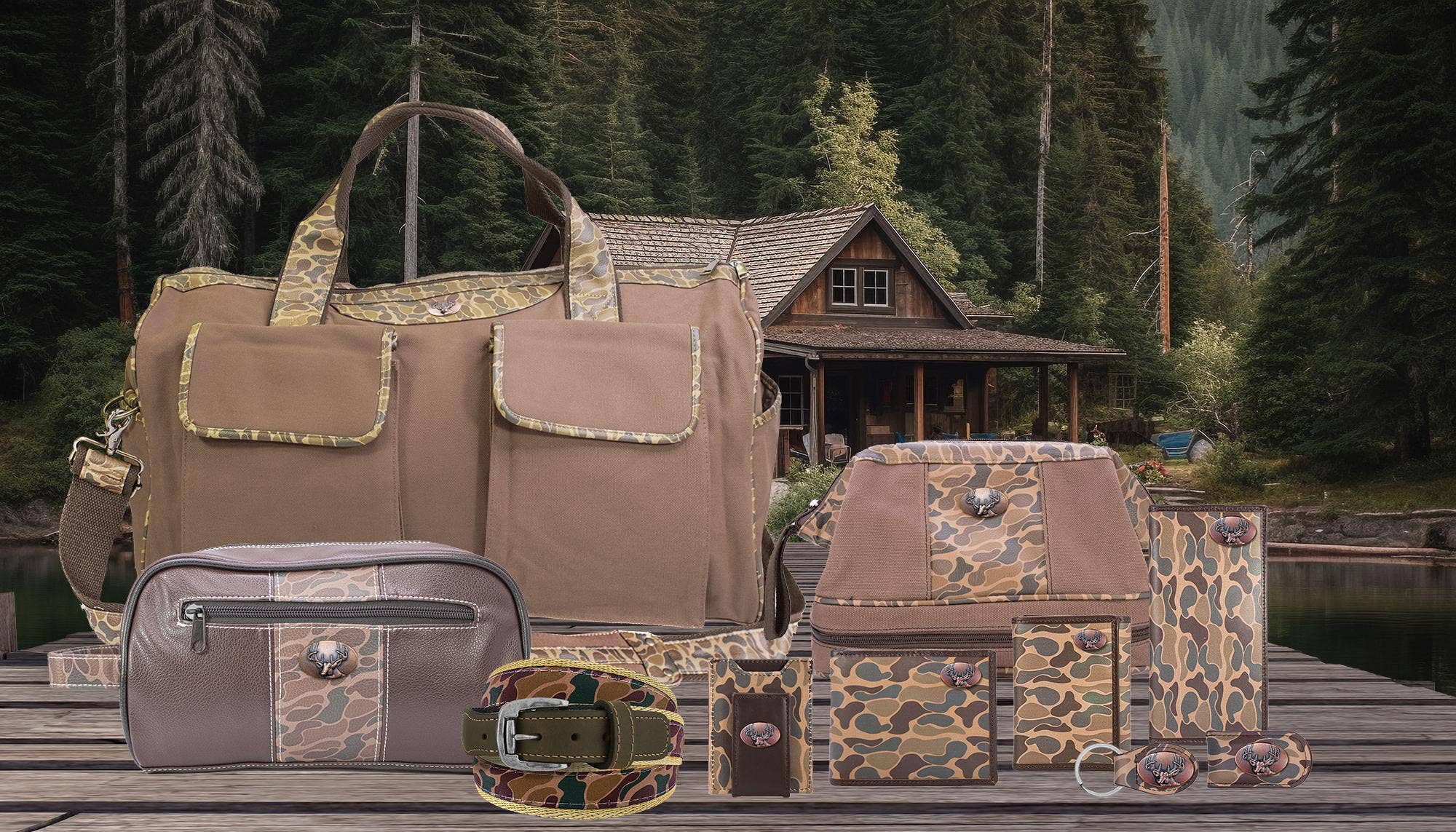 Buck Brown Waxed Canvas Old School Camo Men's Toiletry Dopp Bag.