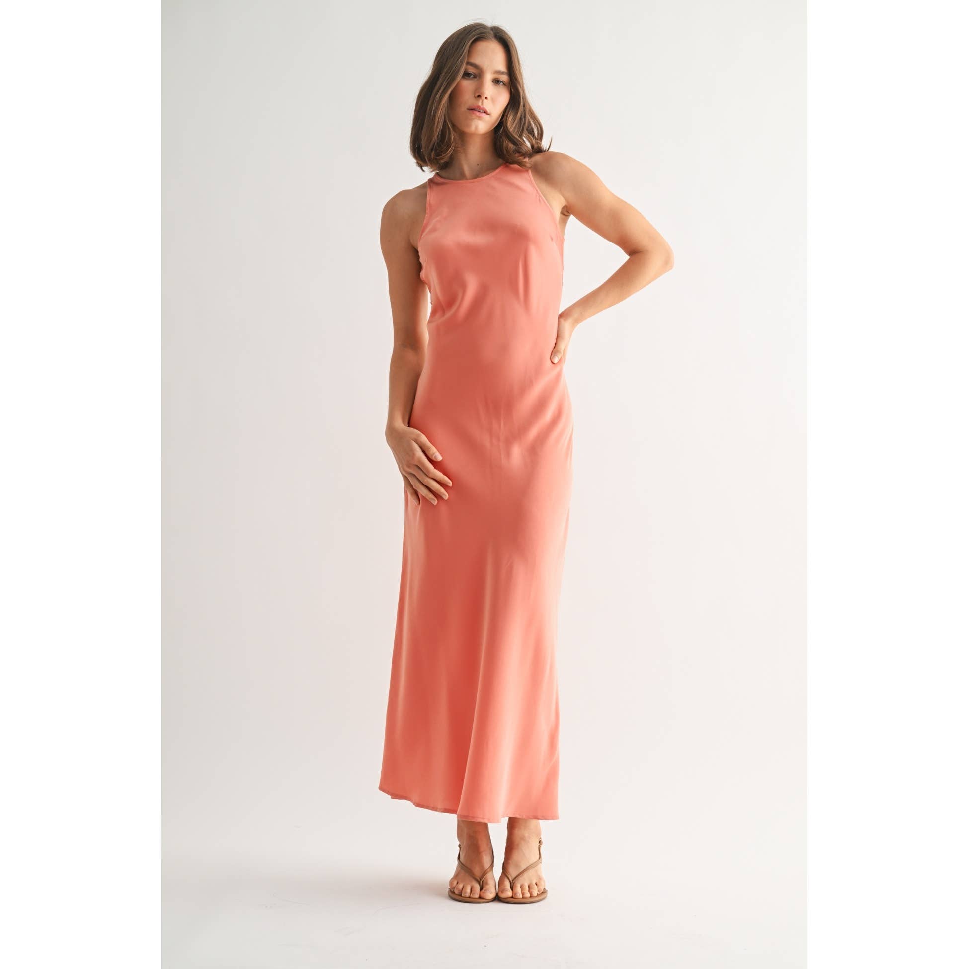 SATIN MAXI DRESS