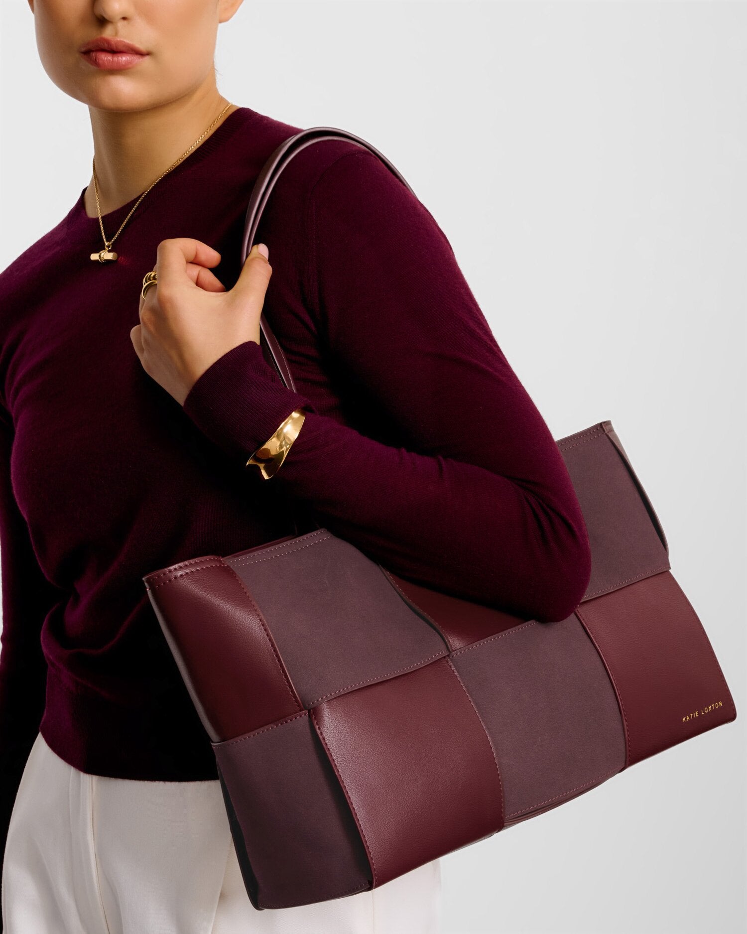 KL Taya Hand Woven Suedette Tote Bag