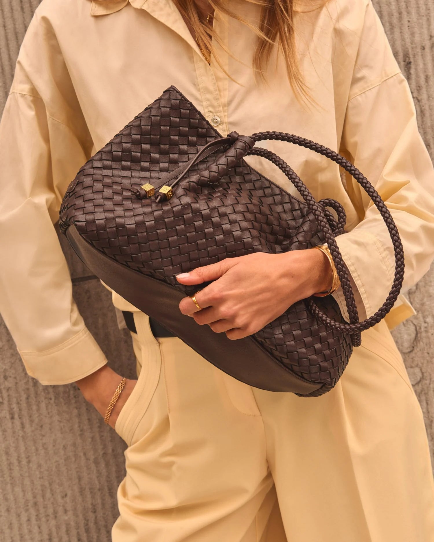 KL Nova Raffia Small Shoulder Tote
