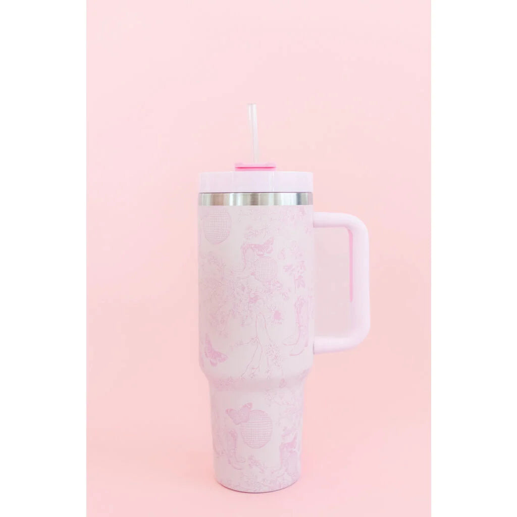 Pink Disco Cowgirl Toile 40oz Tumbler