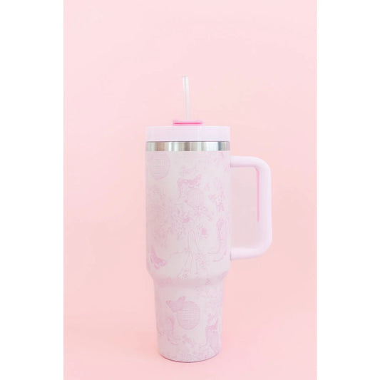 Pink Disco Cowgirl Toile 40oz Tumbler