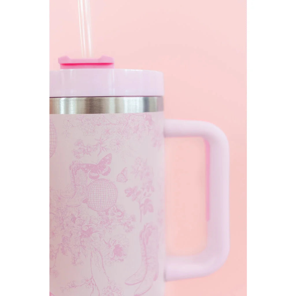 Pink Disco Cowgirl Toile 40oz Tumbler